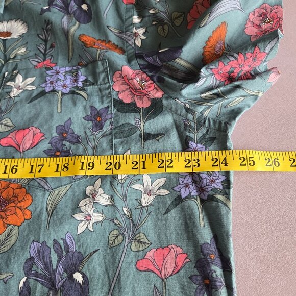 Goodthreads Floral Button Down Shirt Men's XL Poplin Slim Fit Pocket Vacation - Picture 8 of 12